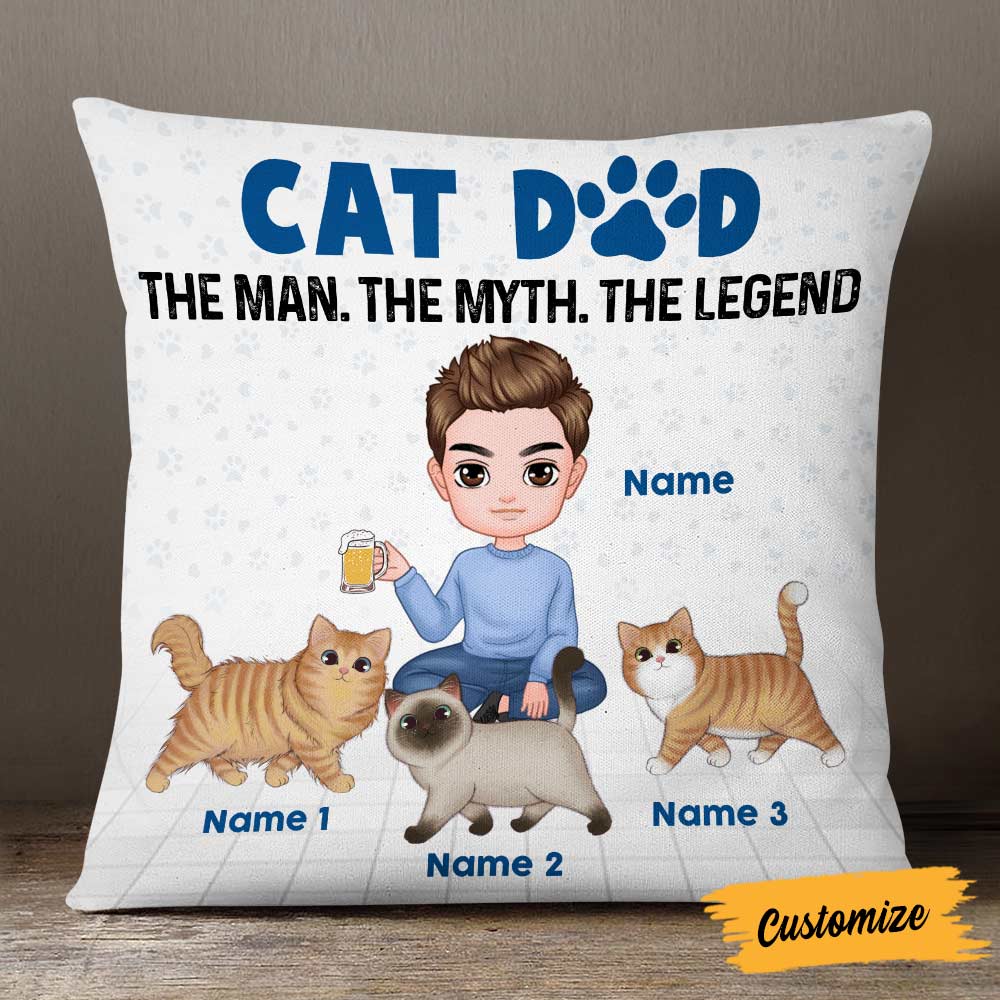 Personalized Cat Dad The Man Pillow