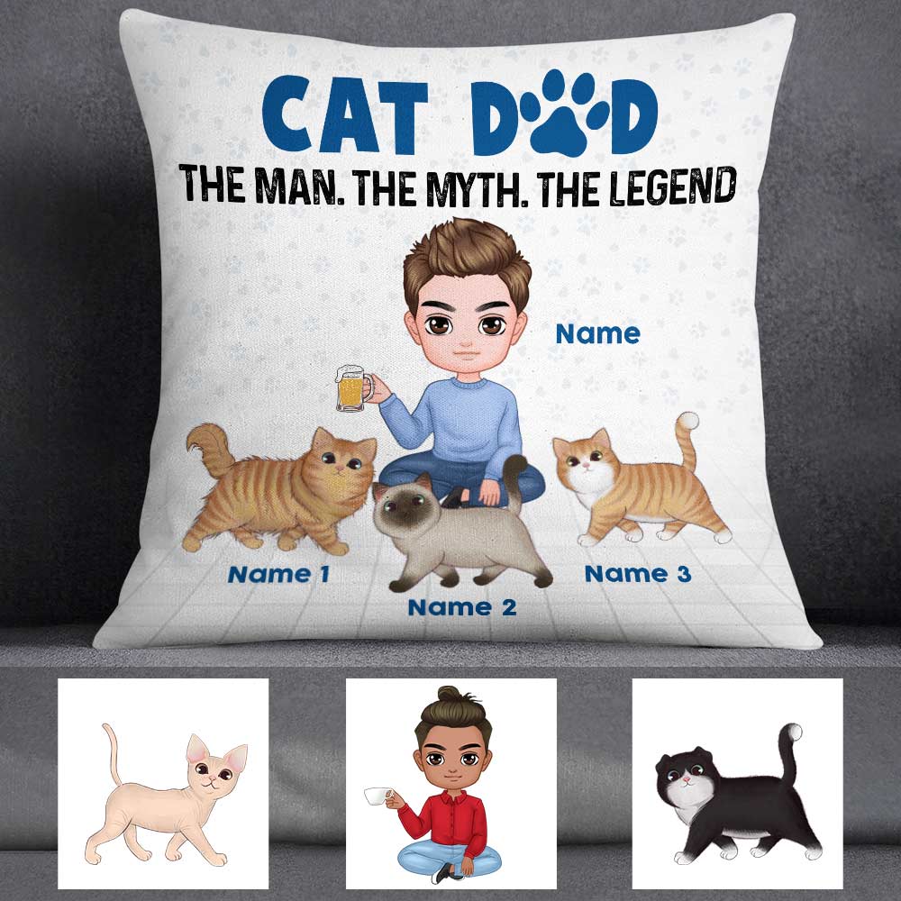 Personalized Cat Dad The Man Pillow