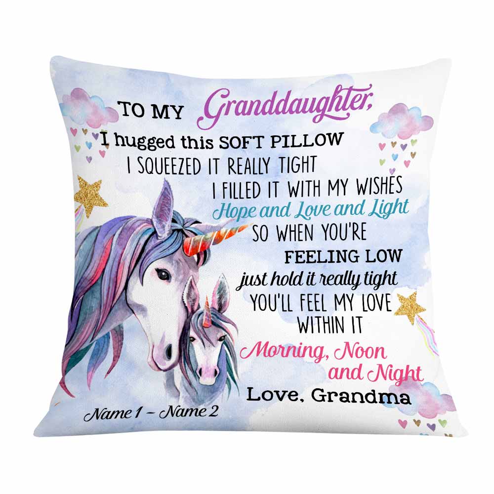 Personalized Mom Grandma Daughter Granddaughter Son Grandson Unicorn Pillow - Thegiftio UK
