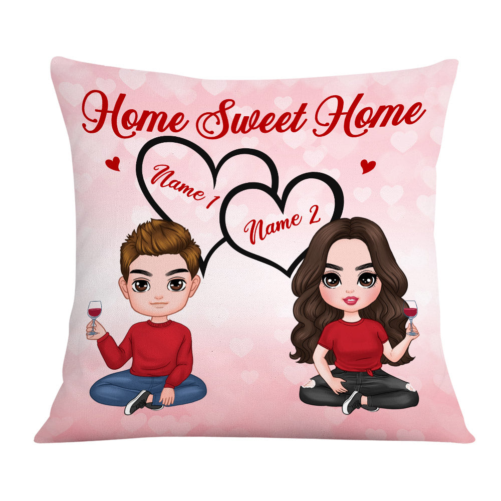 Personalized Couple Anniversary Gift, Home Sweet Home Pillow - Thegiftio UK