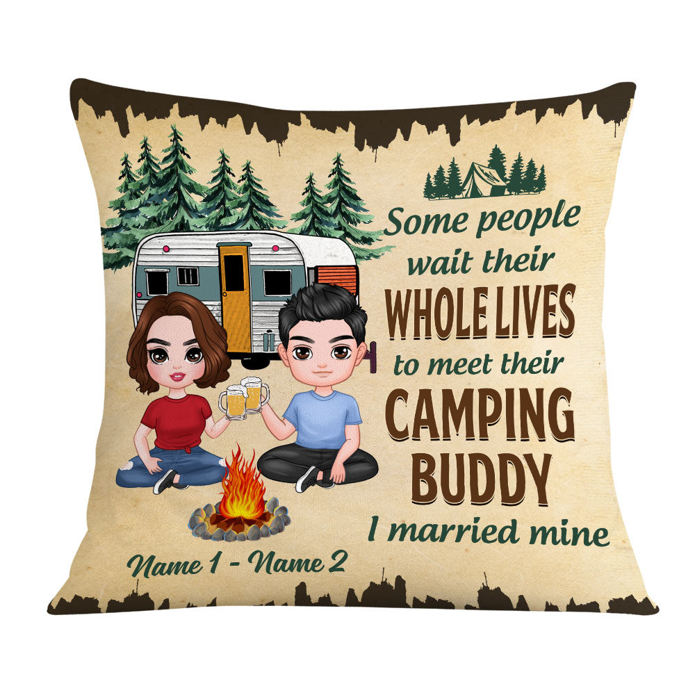 Personalized Camping Couple Love Pillow - Thegiftio UK
