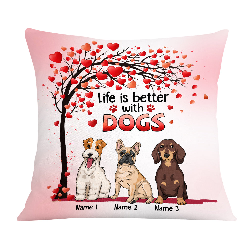 Personalized Gift For Dog Lovers, Life With Dog Pillow - Thegiftio UK