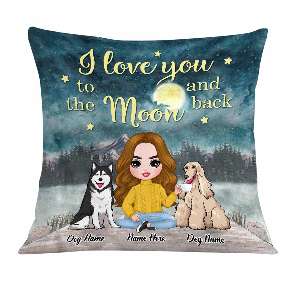 Personalized Dog Lover Gifts, Dog Owner, Dog Mom I Love You To The Moon and Back Pillow - Thegiftio UK