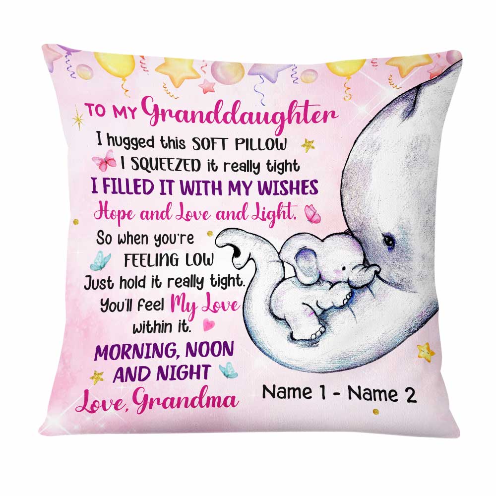 Personalized Elephant Mom Grandma Daughter Granddaughter Son Grandson Hug This Pillow - Thegiftio UK