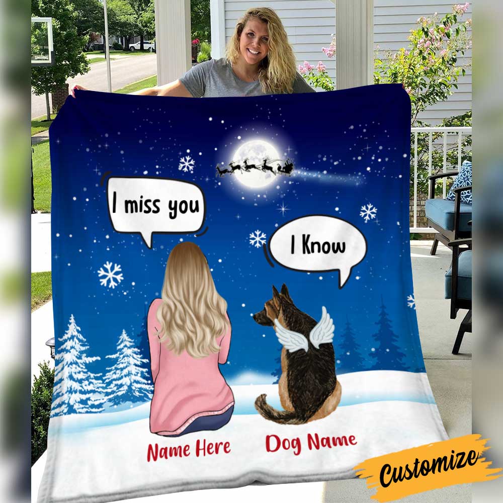 Personalized Dog Memo Christmas Watching Blanket