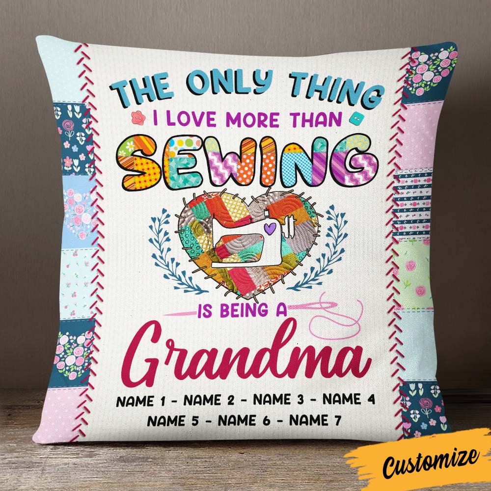 Personalized Love Sewing Quilting Mom Grandma Pillow