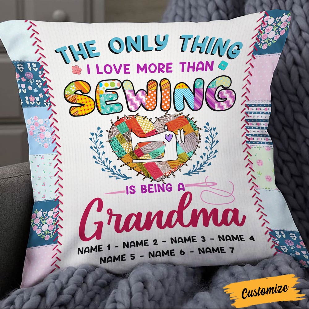 Personalized Love Sewing Quilting Mom Grandma Pillow