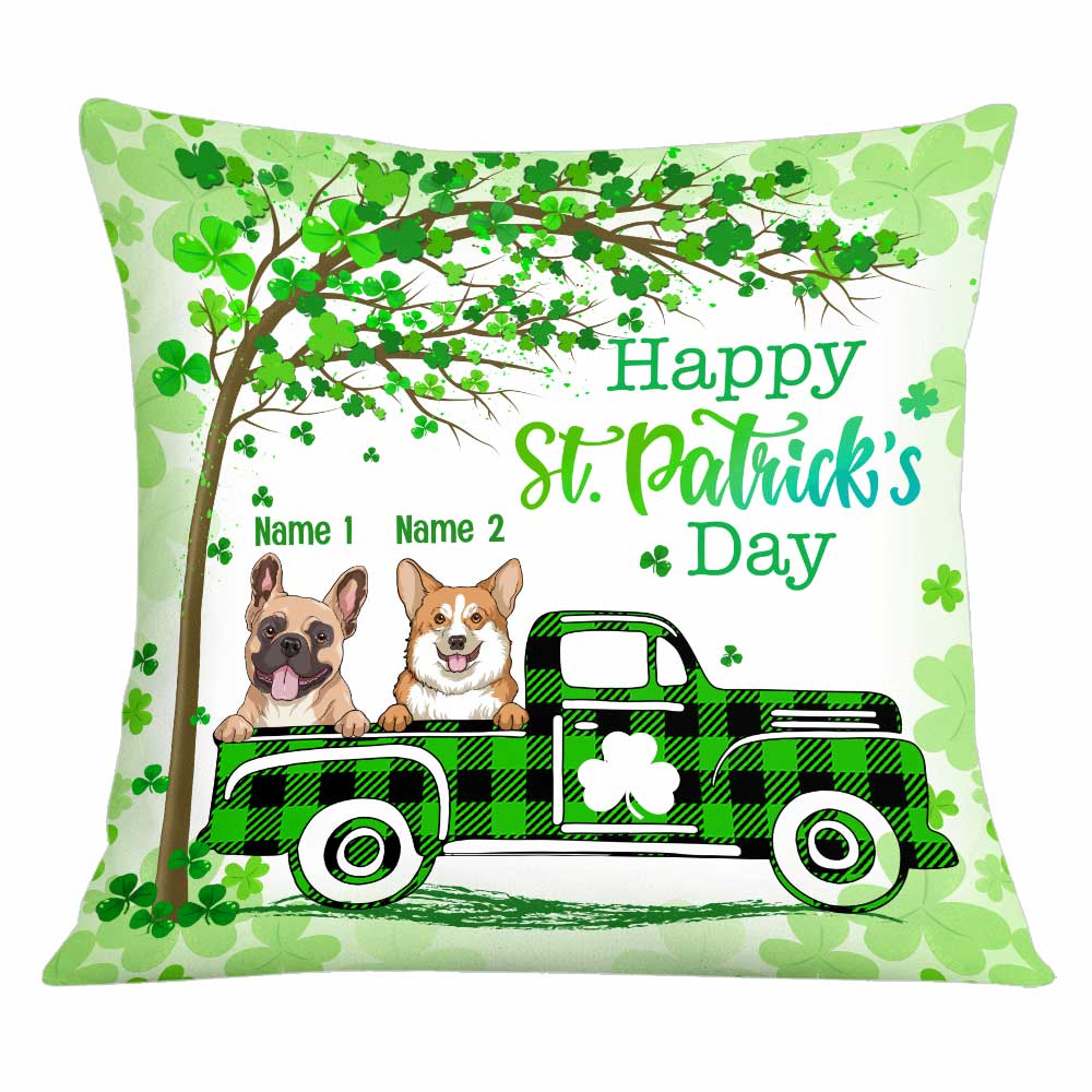 Personalized Dog Lovers Gifts, Happy Patrick's Day Dog Pillow - Thegiftio UK