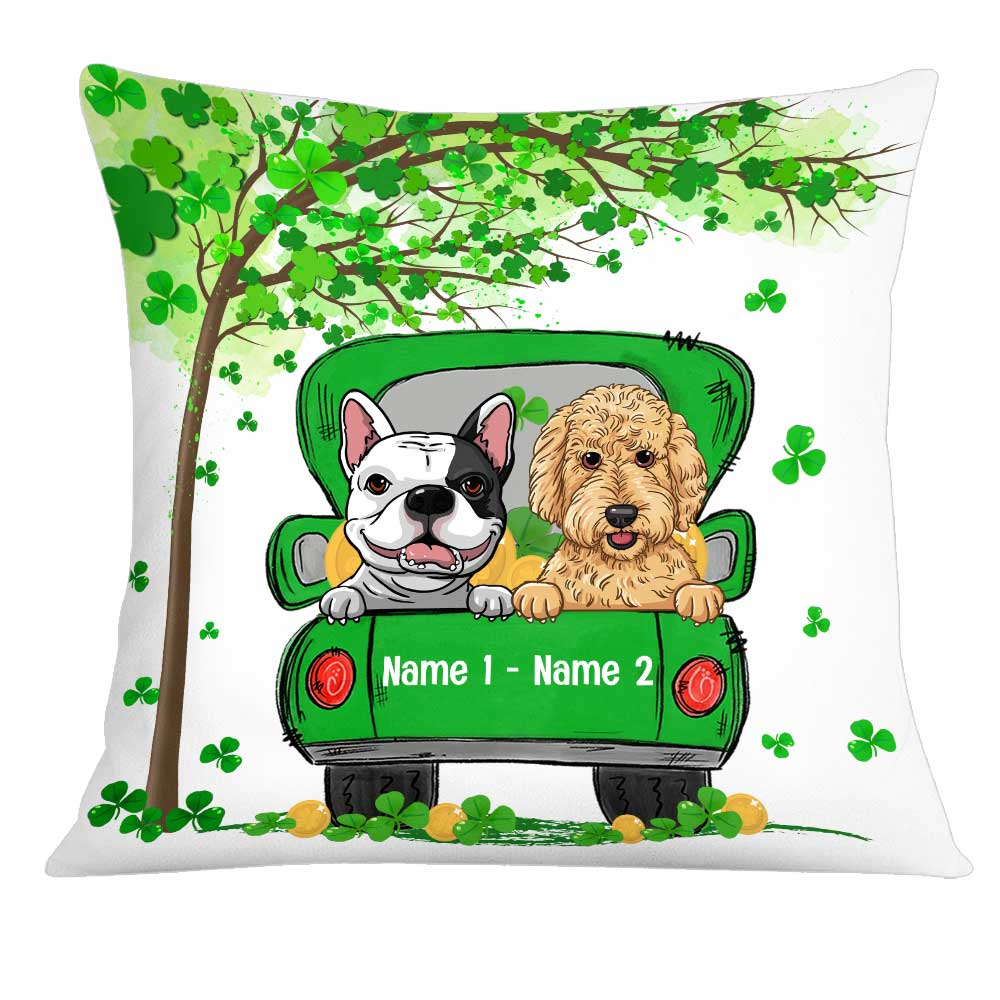 Personalized Gift For Dog Lovers, Happy Patrick's Day Dog Pillow - Thegiftio UK