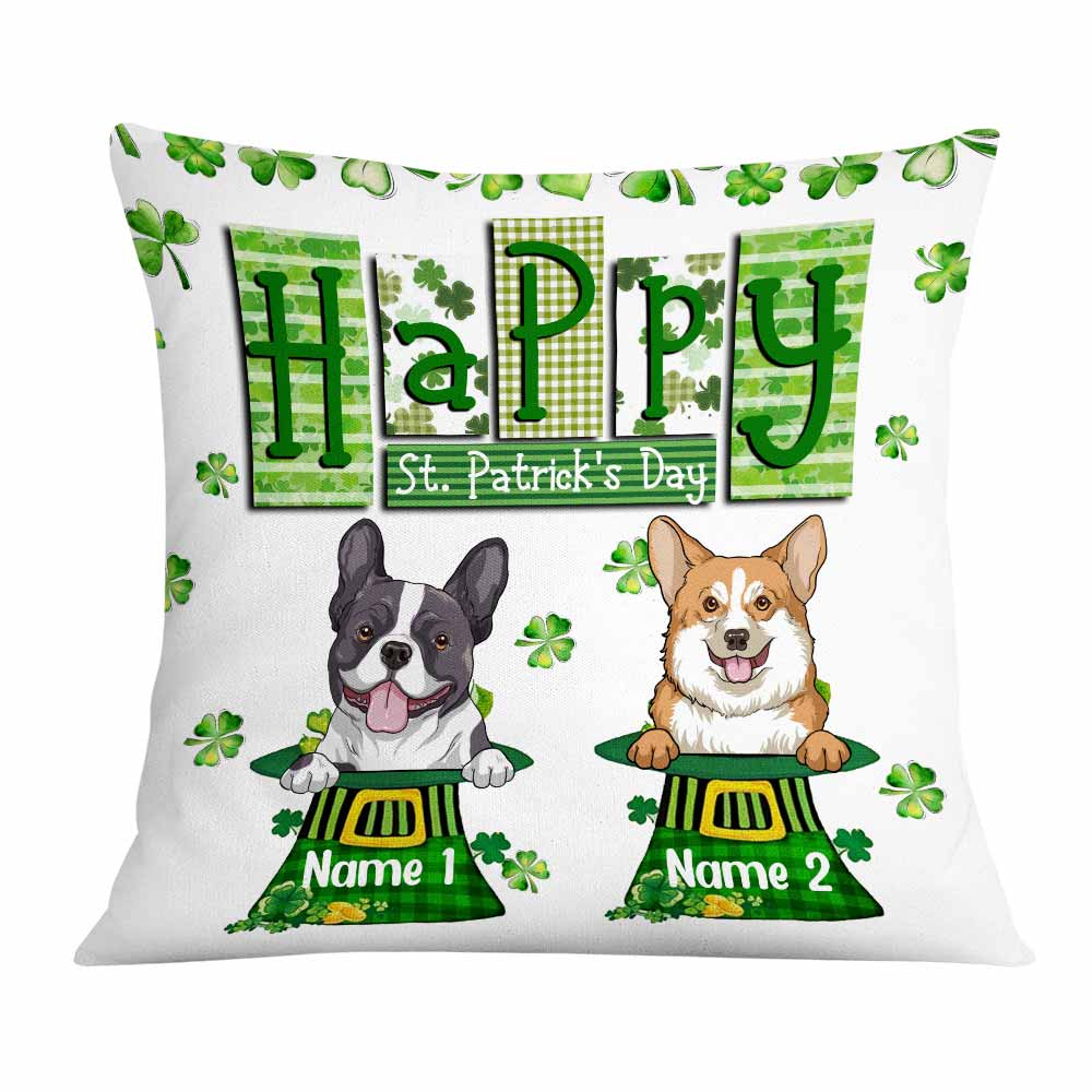 Personalized Gift For Dog Lovers, St Patrick's Day Dog Pillow - Thegiftio UK