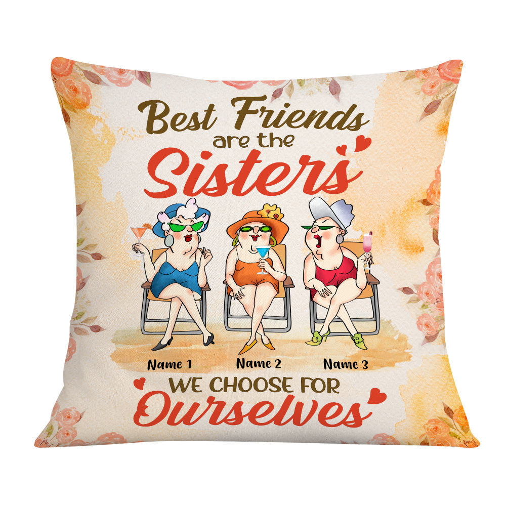 Personalized Birthday Gift For Besties, Best Friends, Old Friends Pillow, Best Friends Are The Sisters We Choose - Thegiftio UK