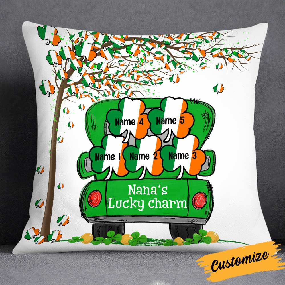 Personalized Patrick's Day Mom Grandma Lucky Charm Pillow
