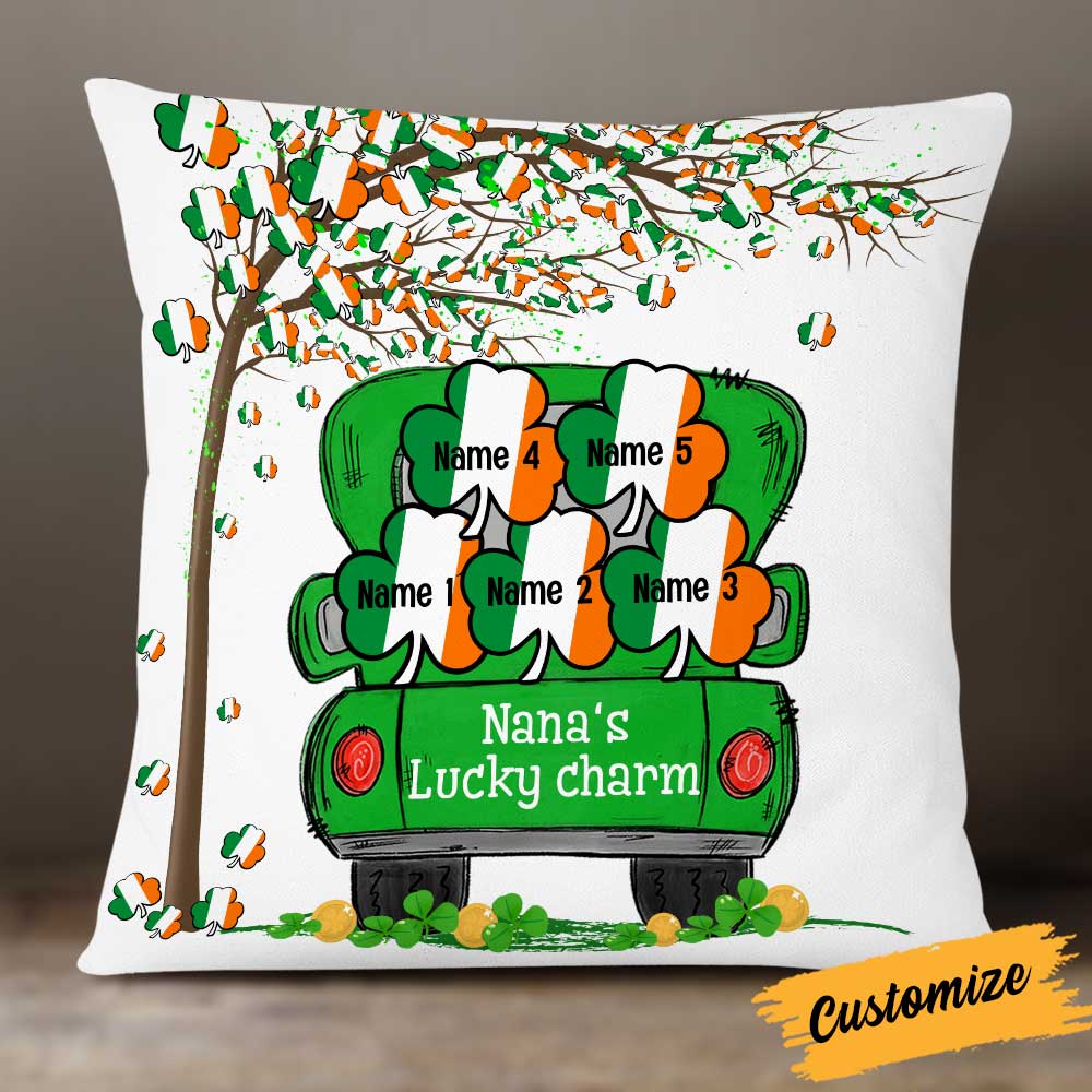 Personalized Patrick's Day Mom Grandma Lucky Charm Pillow
