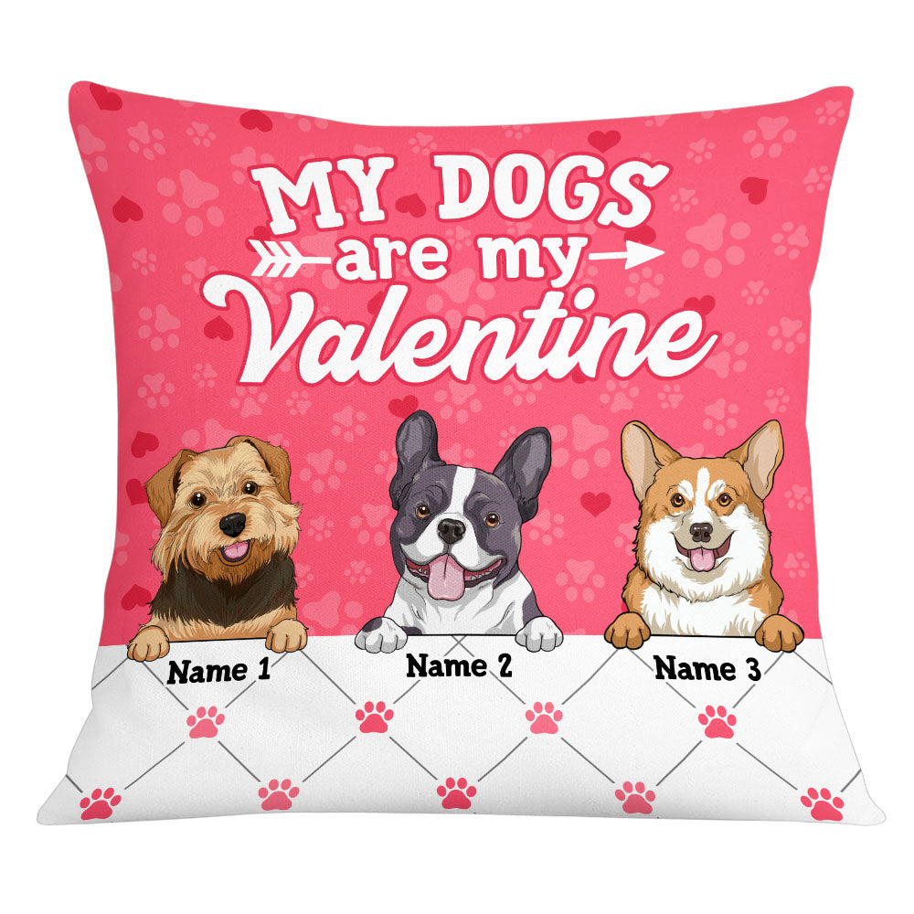 Personalized Dog Lover's Valentine Gift, My Dog Is My Valentine Pillow, Funny Valentine's Day - Thegiftio UK