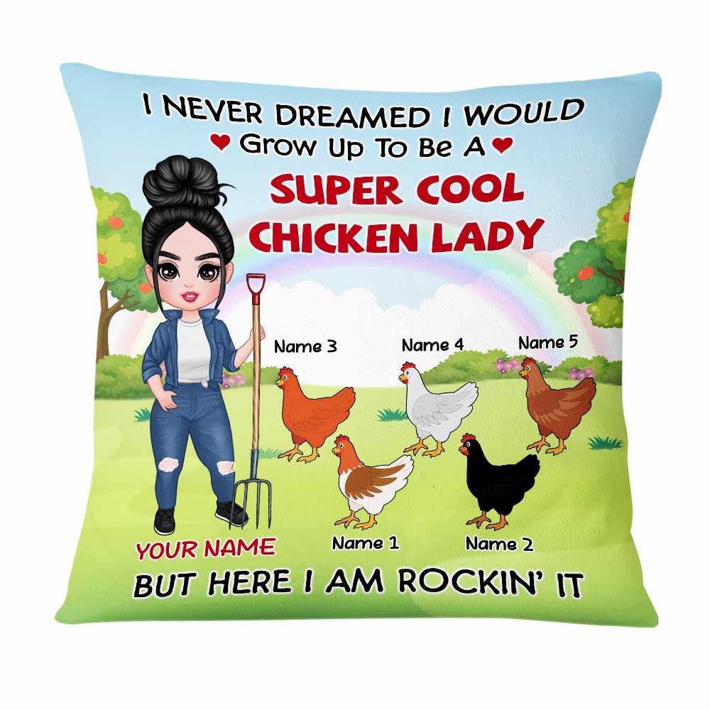 Personalized Chicken Lover Girl Gifts, Chicken Lady Pillow - Thegiftio UK