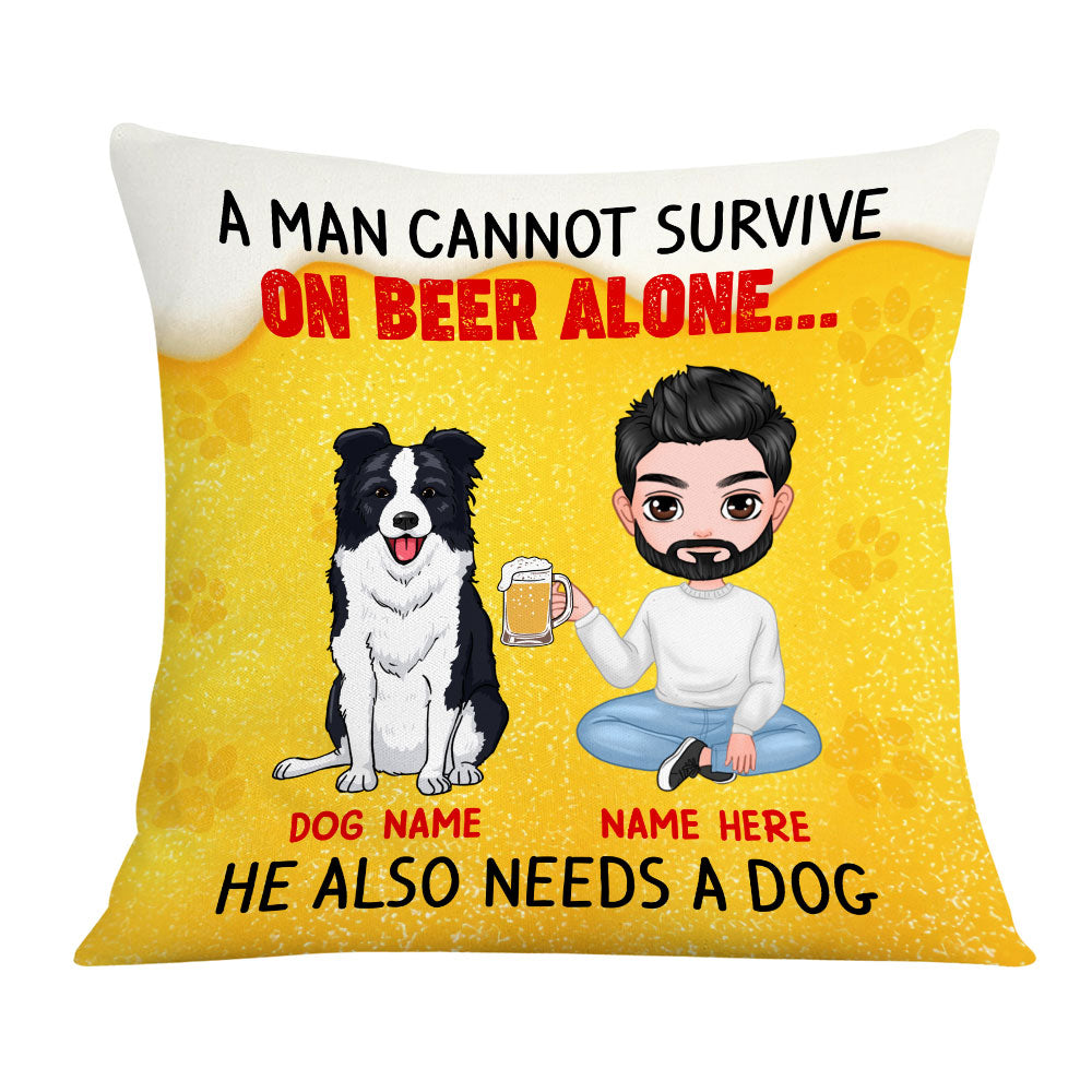 Personalized Dog Lovers Gifts, Dog Dad Beer Pillow - Thegiftio UK