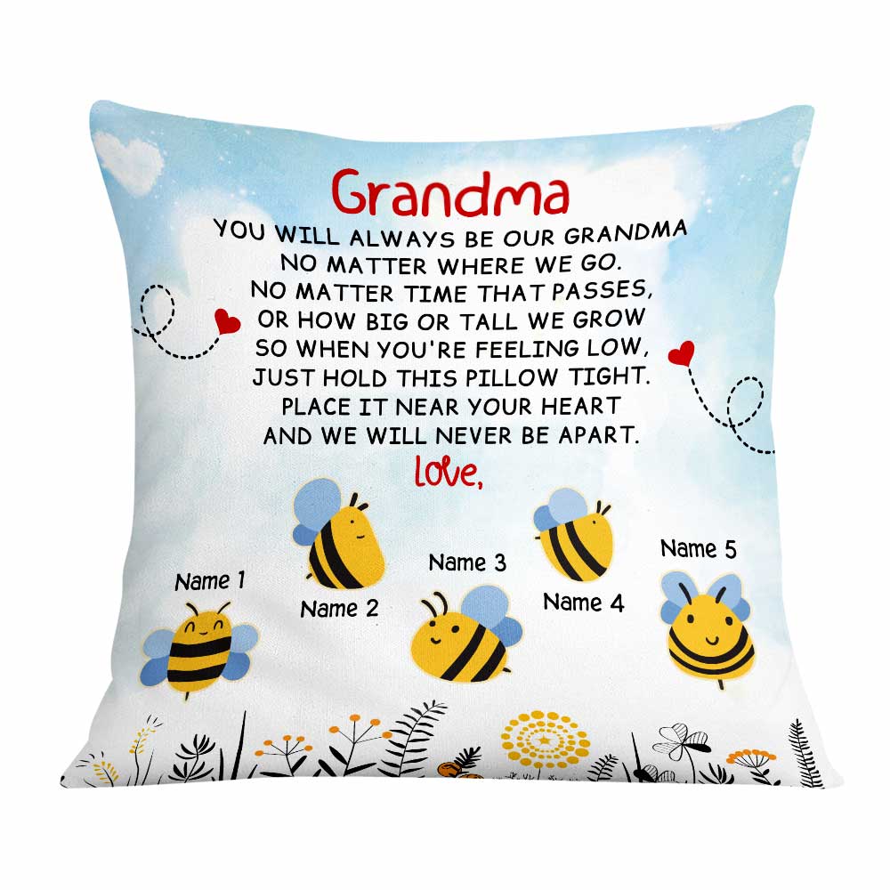 Personalized Love Mom Grandma Bee Pillow - Thegiftio UK