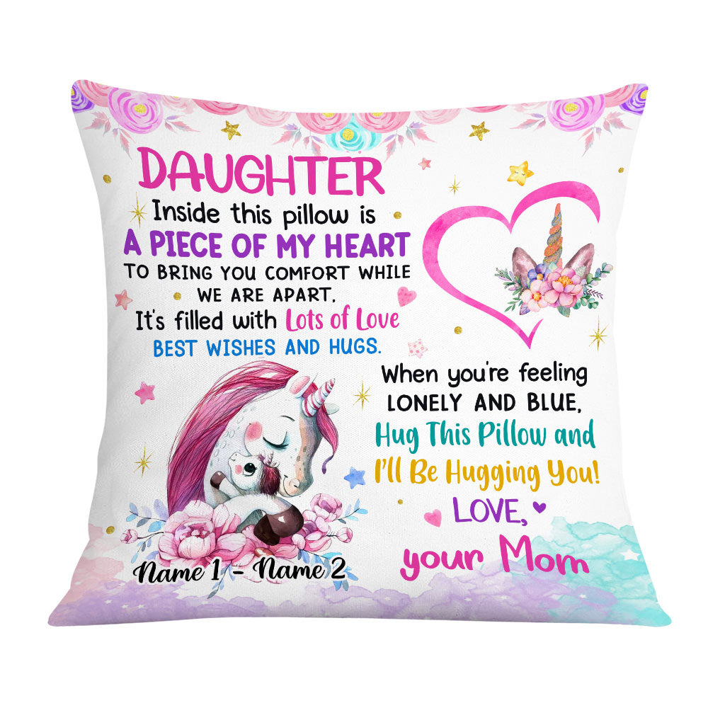Personalized Unicorn Mom Grandma To Daughter Granddaughter Son Grandson Pillow - Thegiftio UK
