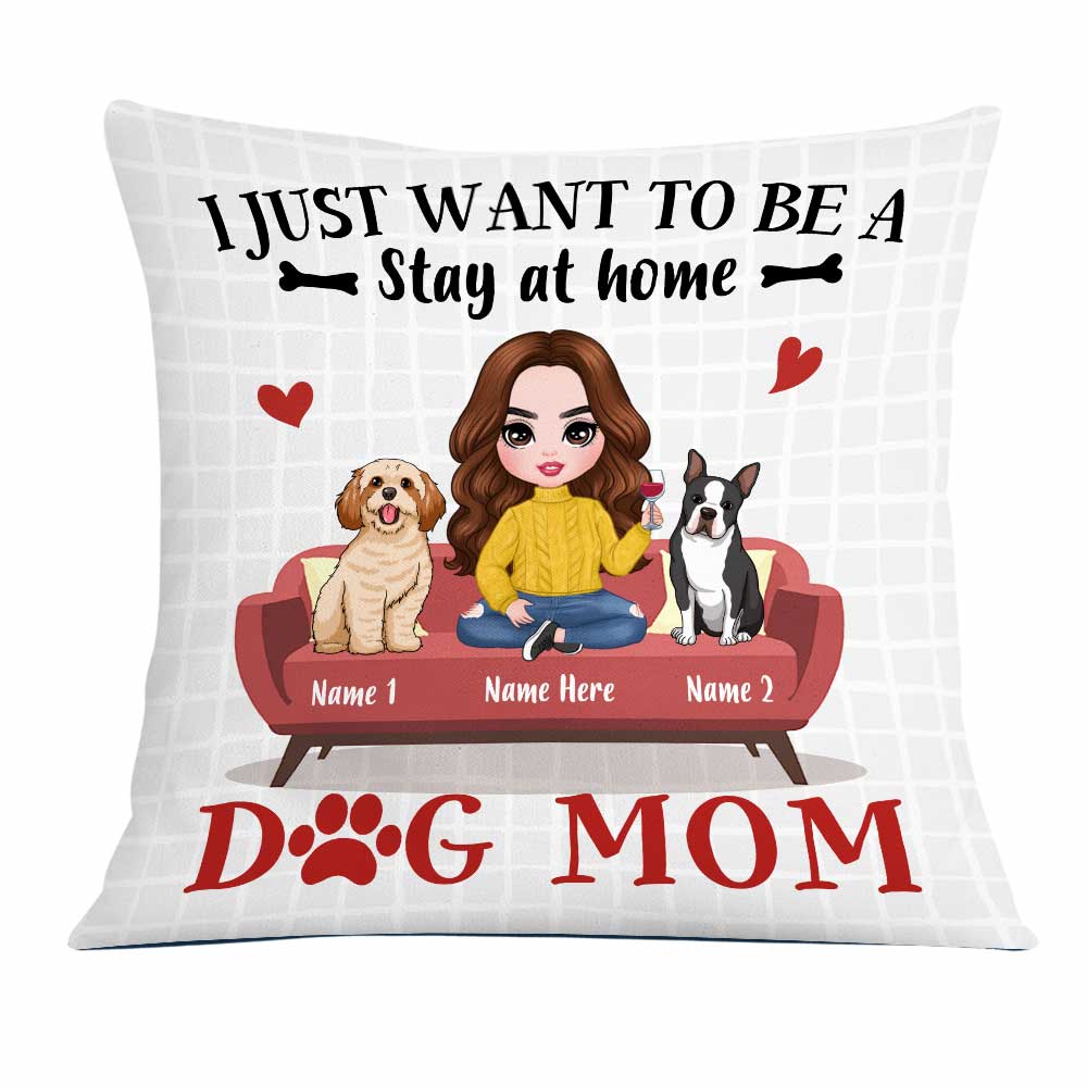 Personalized Dog Mom Gifts, Stay At Home Dog Mom Pillow - Thegiftio UK