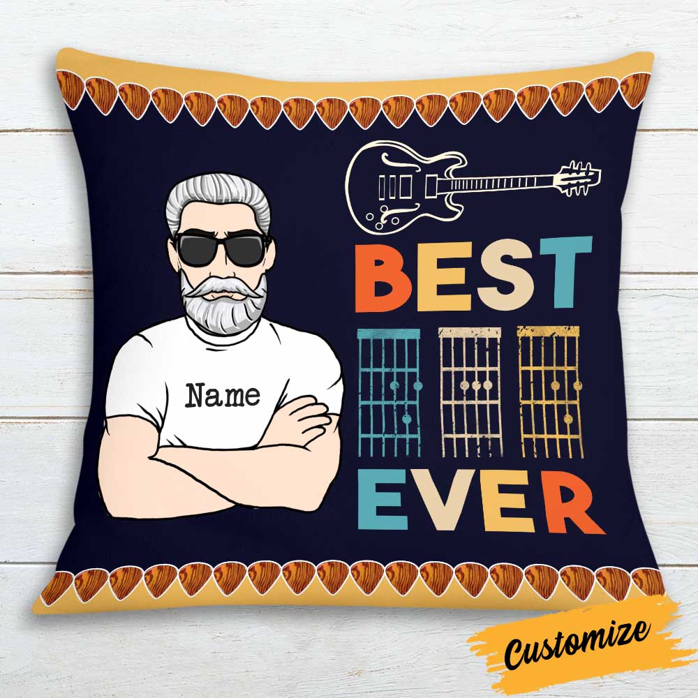 Personalized Gift For Dad, Fathers Day, Guitar Dad Pillow