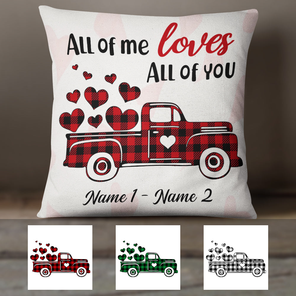 Personalized Couple Love Red Truck Pillow - Thegiftio UK