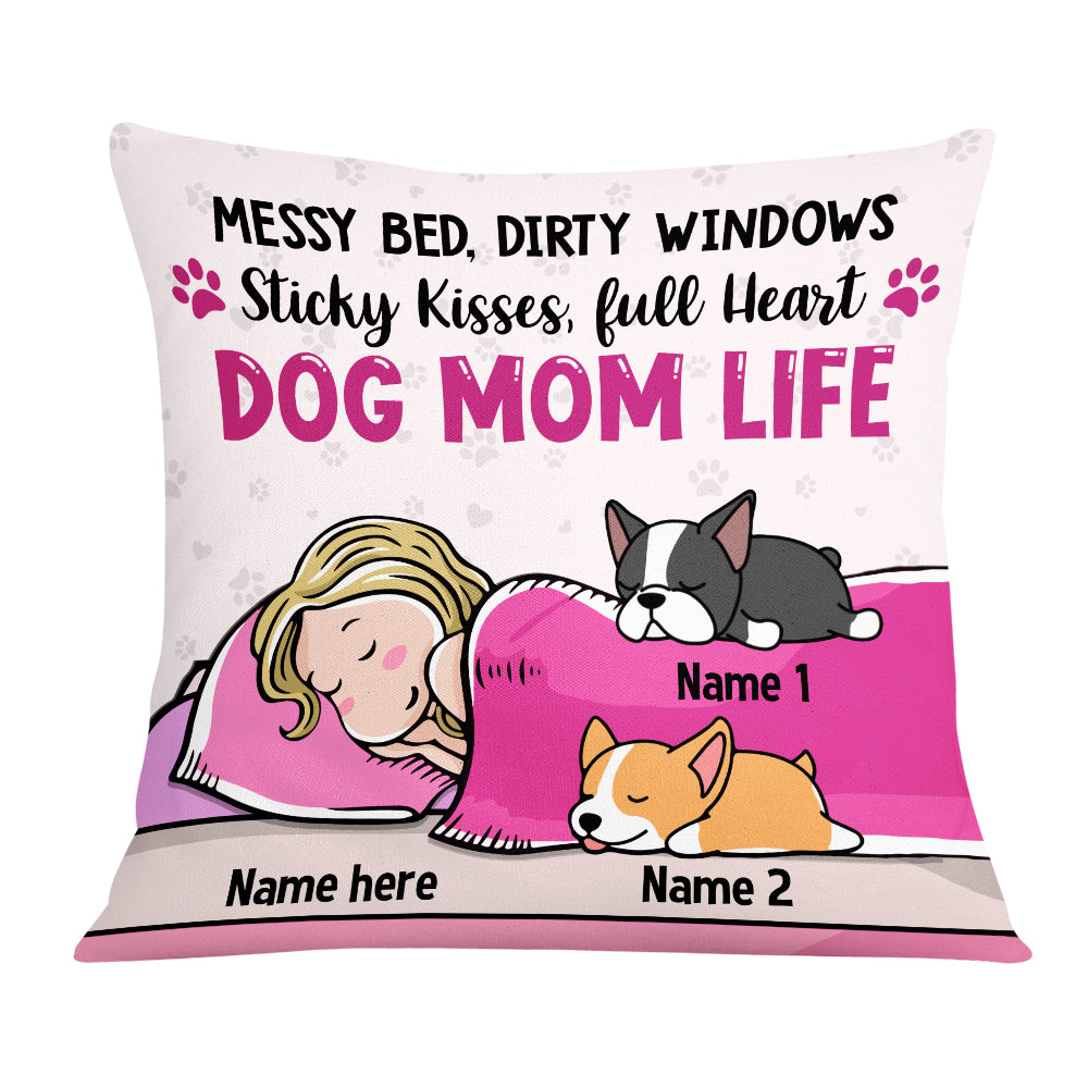Personalized Dog Lovers, Dog Mom Life Pillow - Thegiftio UK