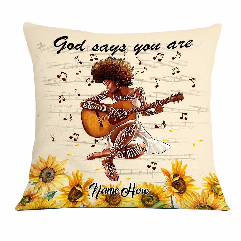Personalized Guitar Gifts For Women, Guitar Girl Pillow - Thegiftio UK