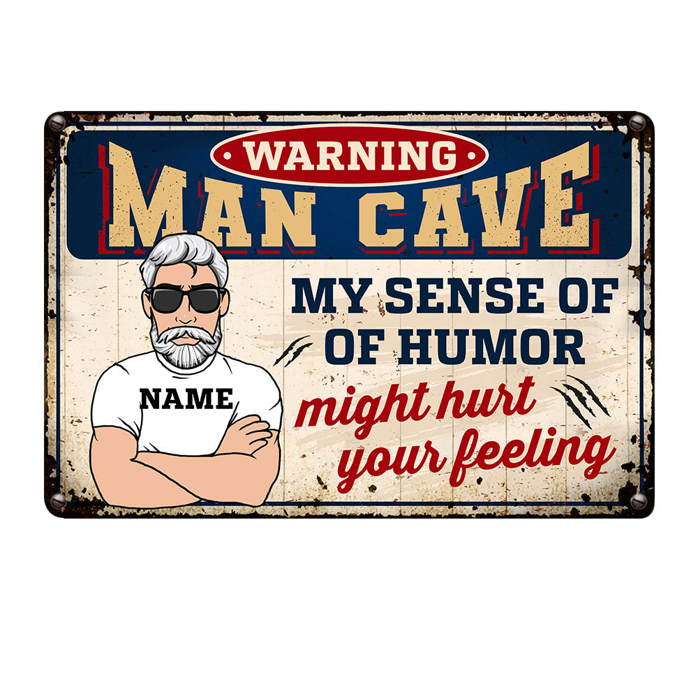 Personalized Man Cave Sense Of Humor Metal Sign - Thegiftio UK