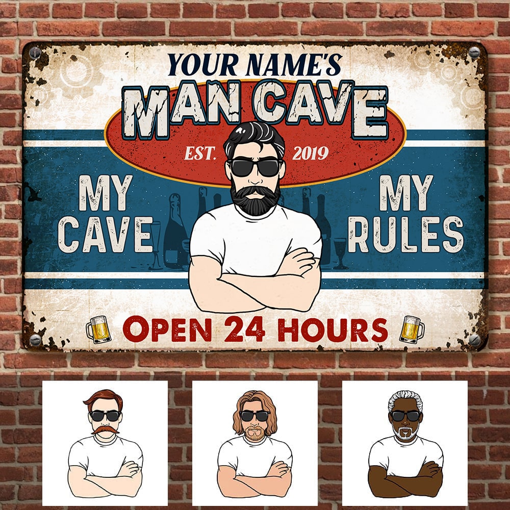 Personalized Man Cave Metal Sign