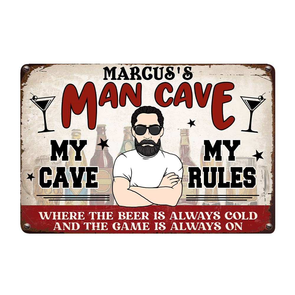 Personalized Garage Decor, Man Cave Metal Sign - Thegiftio UK