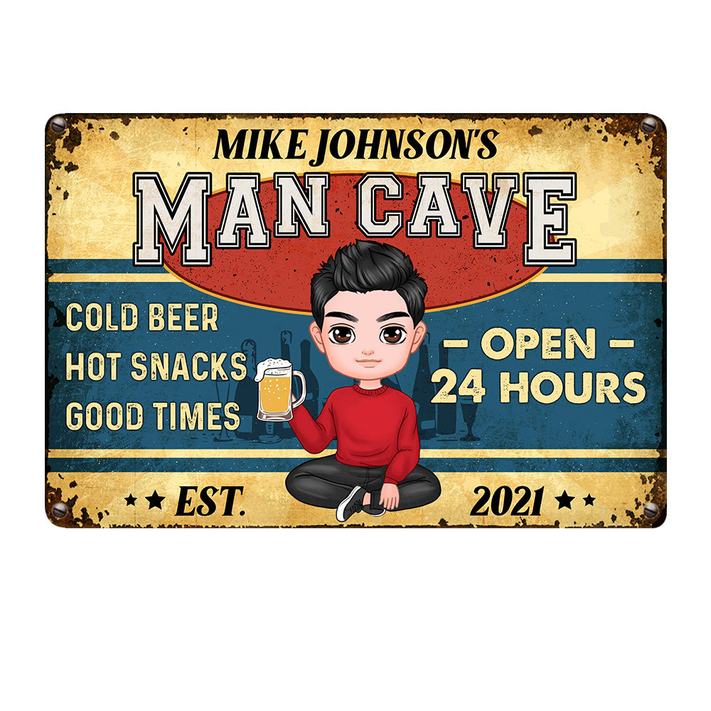 Personalized Man Cave Metal Sign