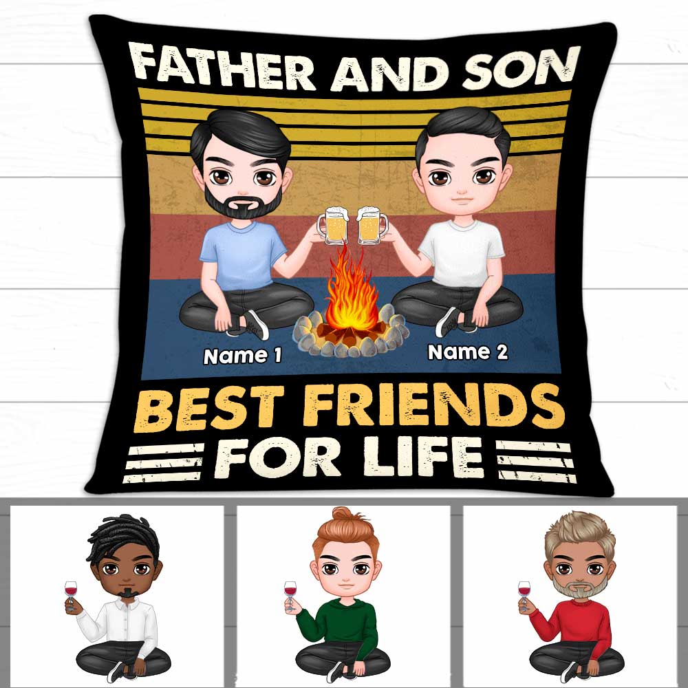 Personalized Father's Day Gift, Gift For Dad, Grandpa, Grandson, Son Best Friends For Life Pillow
