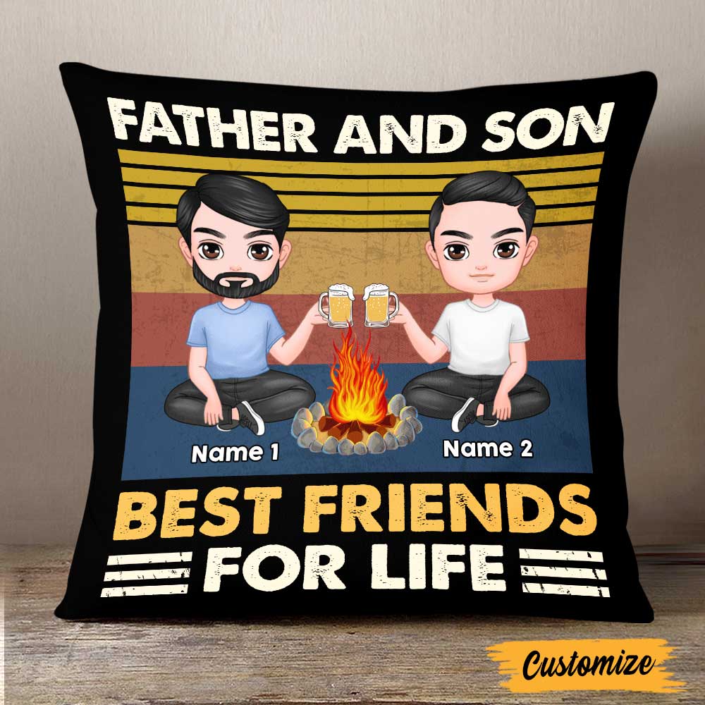 Personalized Father's Day Gift, Gift For Dad, Grandpa, Grandson, Son Best Friends For Life Pillow