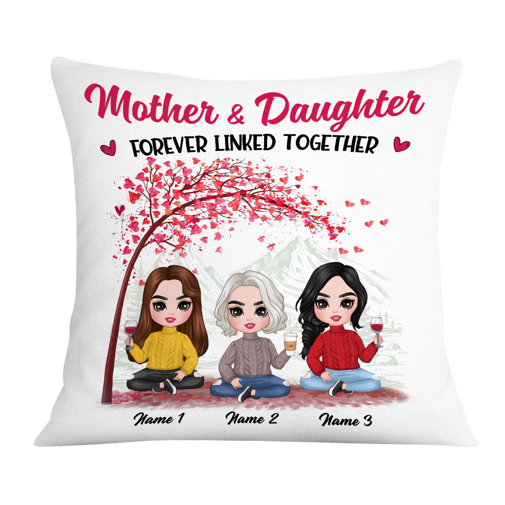 Personalized Mothers Day Gift, Mother & Daughter Forever linked Together Pillow - Thegiftio UK