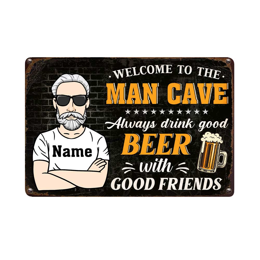 Personalized Gift For Him, Beer Lovers Gifts, Man Cave Metal Sign - Thegiftio UK