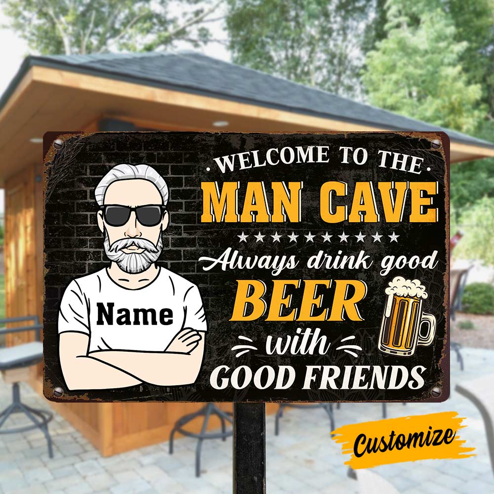 Personalized Gift For Him, Beer Lovers Gifts, Man Cave Metal Sign