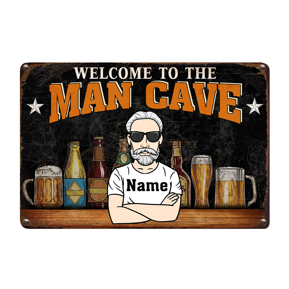 Personalized Gift For Him, Gifts For Guys, Gift For Husband, Man Cave Metal Sign - Thegiftio UK