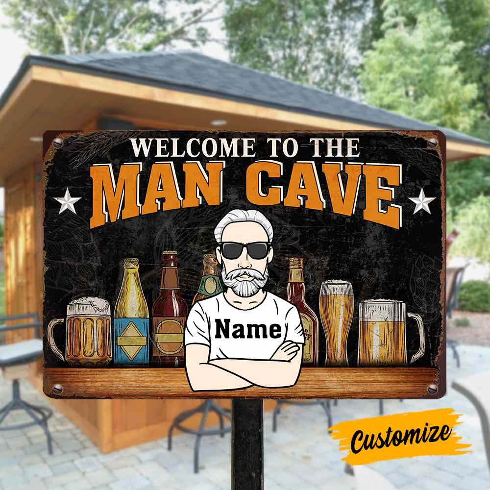 Personalized Gift For Him, Gifts For Guys, Gift For Husband, Man Cave Metal Sign
