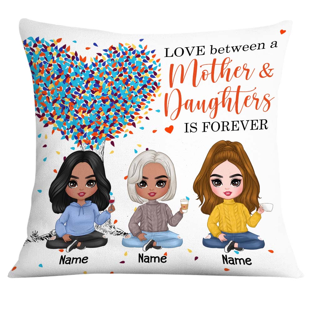 Personalized Mom And Daughter, Birthday Gift For Mum, Gift For Mom, Gift For Daughter, The Love Between Mother And Daughter Is Forever Pillow - Thegiftio UK