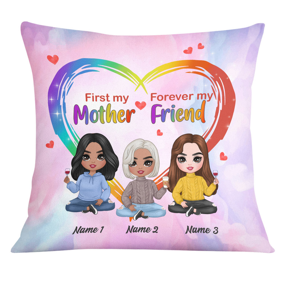 Personalized Mother's Day Gifts, Gifts For Mum, Mummy, Mama, First My Mother, Forever My Friend Pillow - Thegiftio UK