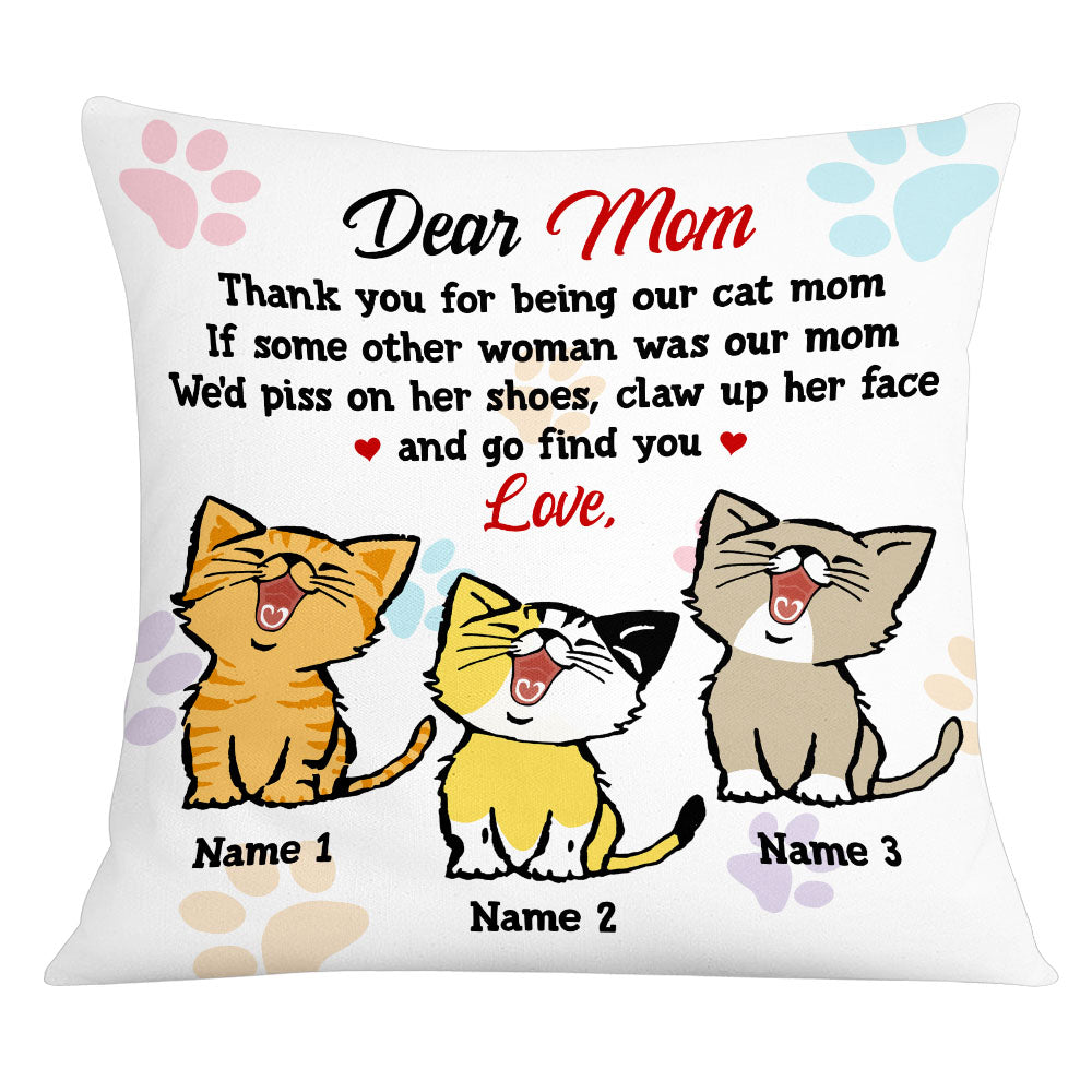 Personalized Funny Cat Mug, Cat Mom, Mother's day Gift, Dear Cat Mom Pillow - Thegiftio UK