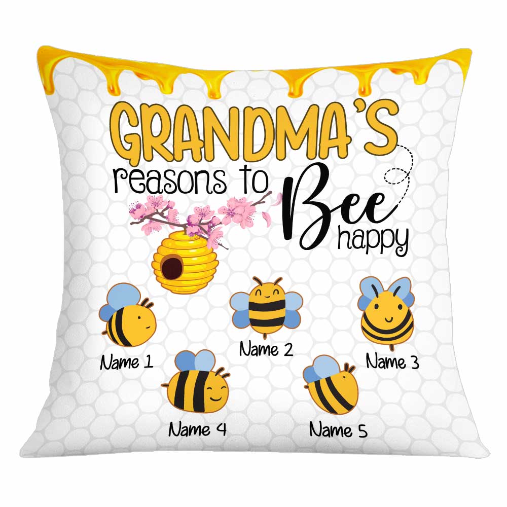 Personalized Grandma Mom Bee Pillow - Thegiftio UK