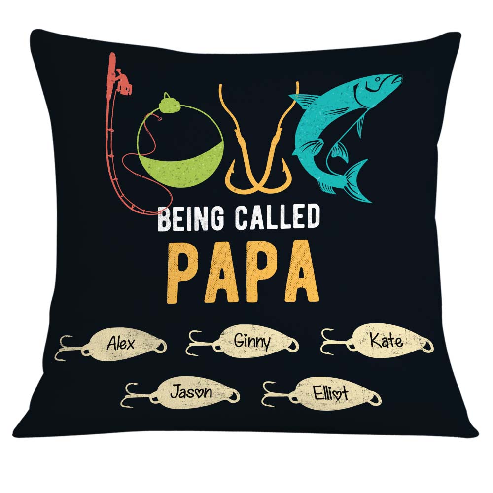 Personalized Love Fishing Dad Grandpa Papa Pillow - Thegiftio UK
