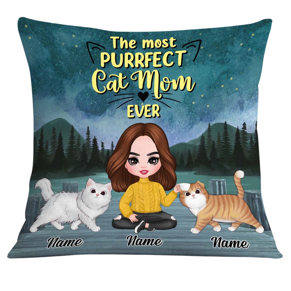 Personalized Cat Gift For Her, Mother's Day Gift, Cat Lovers, To The Most Purrfect Cat Mom Ever Pillow - Thegiftio UK