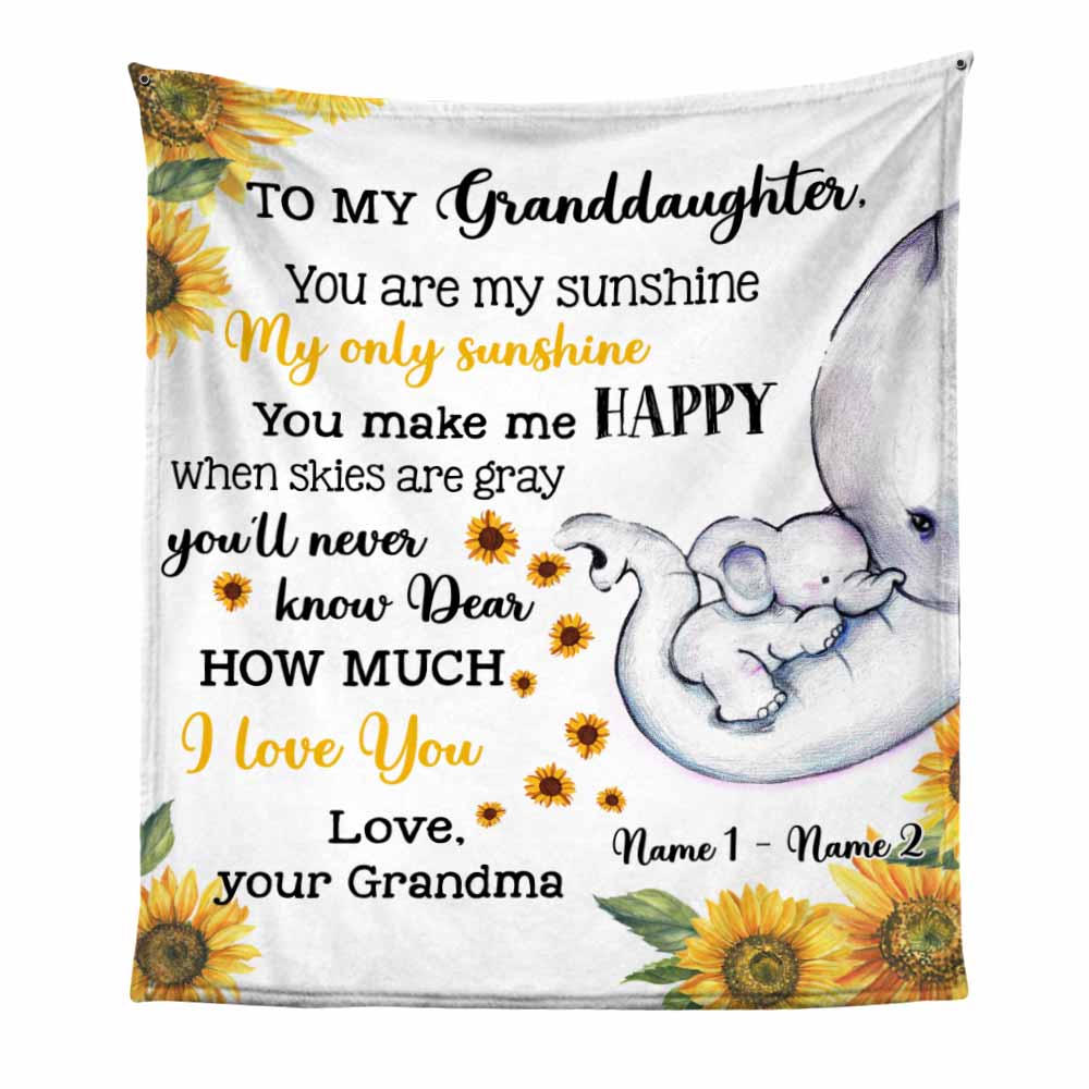 Personalized Daughter Granddaughter Sunflower Blanket