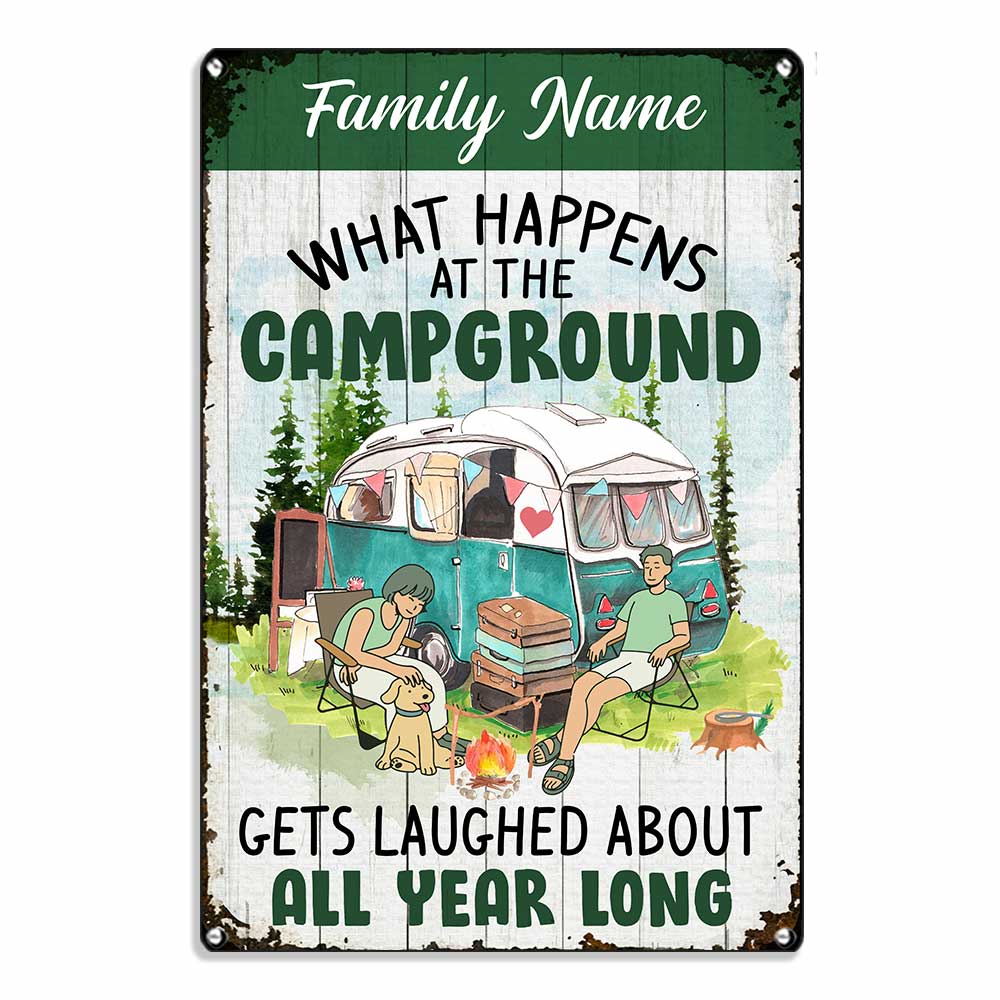 Personalized Gift For Campers, Camping Garden Metal Sign - Thegiftio UK