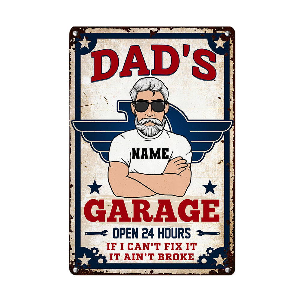 Personalized Dad Grandpa Garage Metal Sign - Thegiftio UK