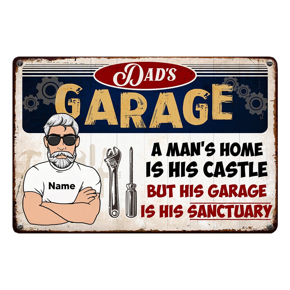 Personalized Mechanic Funny, Fathers Day Gift, Garage Metal Sign - Thegiftio UK