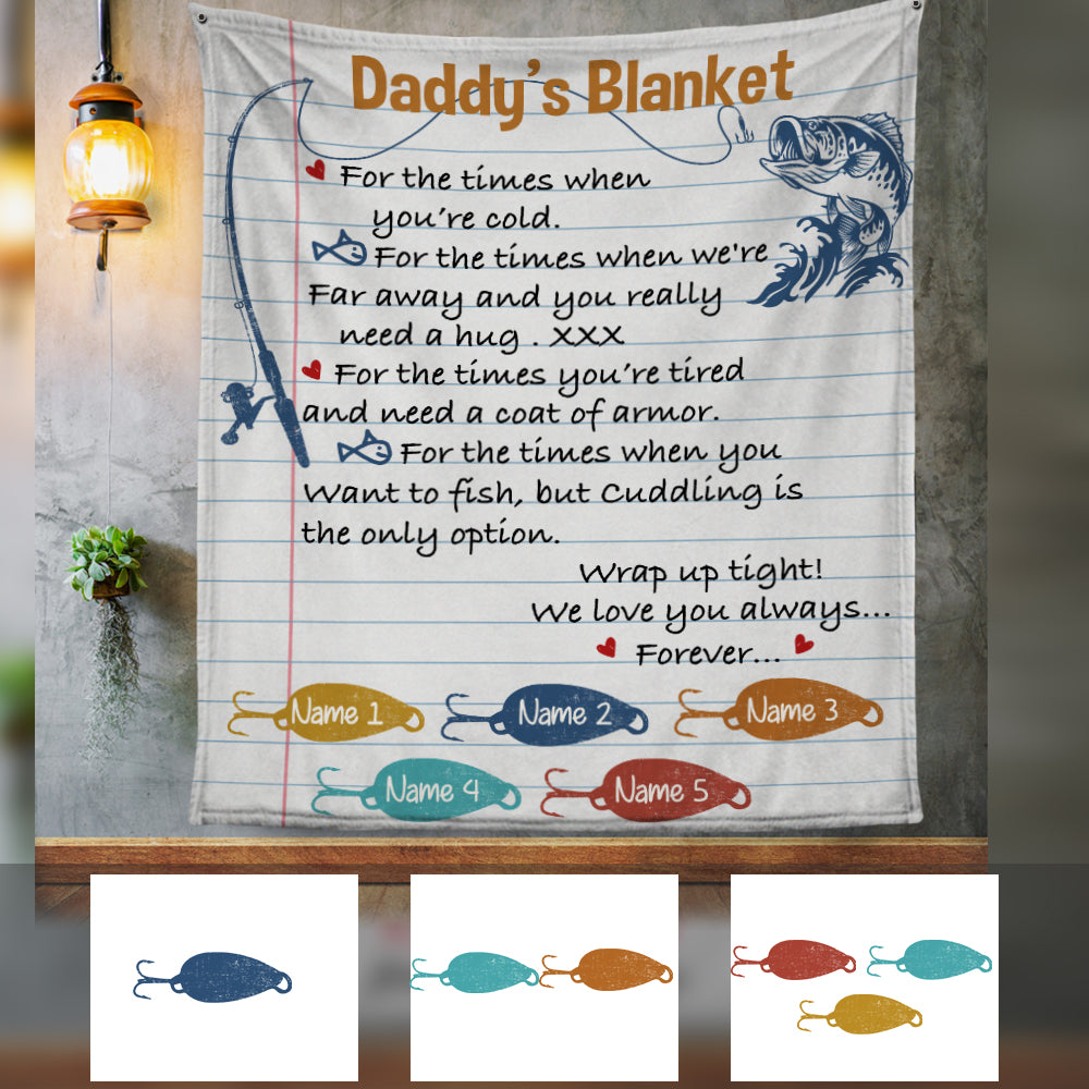 Personalized Fishing Dad Grandpa Blanket