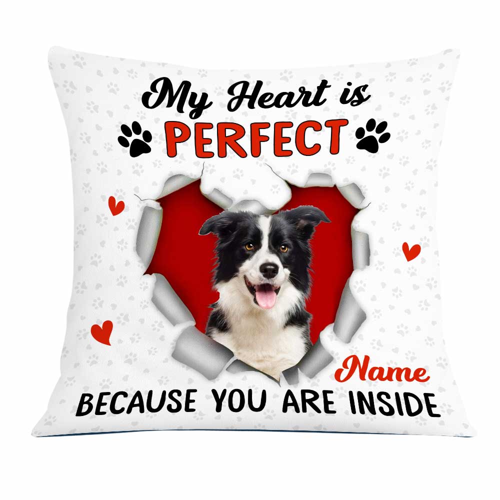 Personalized Photo Dog Owner My Heart Pillow - Thegiftio UK